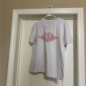 White Kids T-Shirt with Red Print